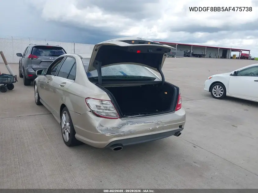 2010 MERCEDES C-KLASSE VIN WDDGF8BB5AF475738 — фото 3