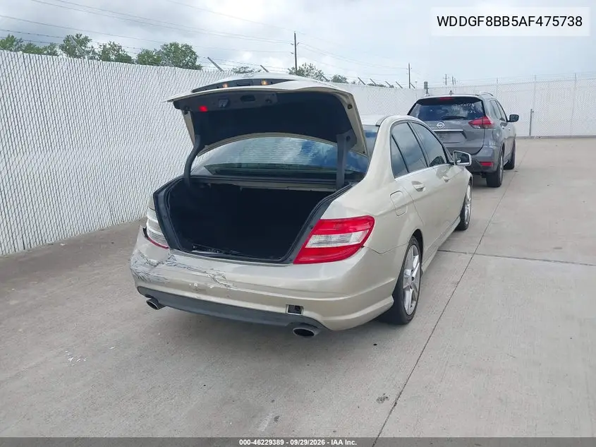 2010 MERCEDES C-KLASSE VIN WDDGF8BB5AF475738 — фото 4