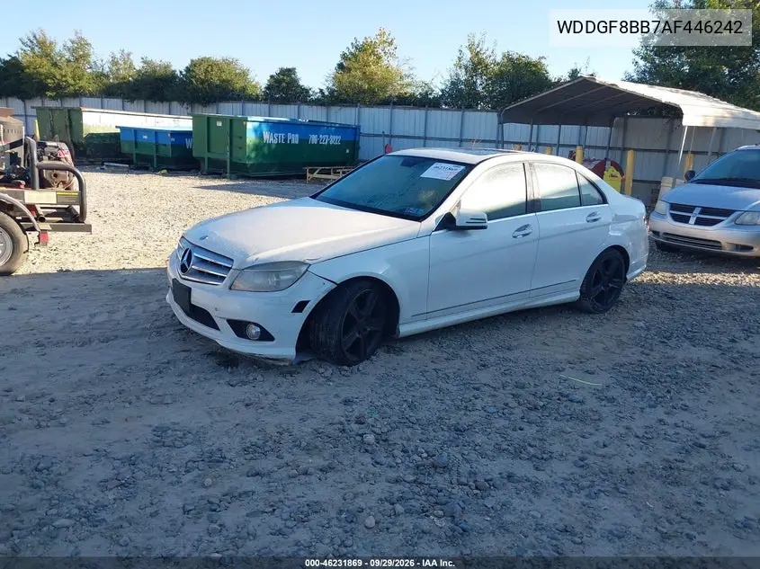 2010 MERCEDES C-KLASSE VIN WDDGF8BB7AF446242 — фото 2