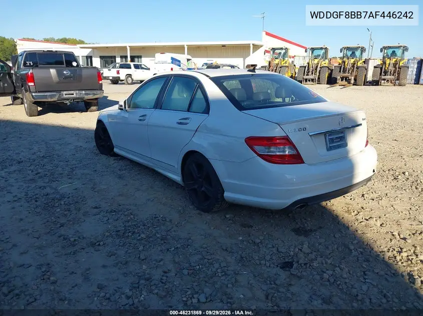 2010 MERCEDES C-KLASSE VIN WDDGF8BB7AF446242 — фото 3