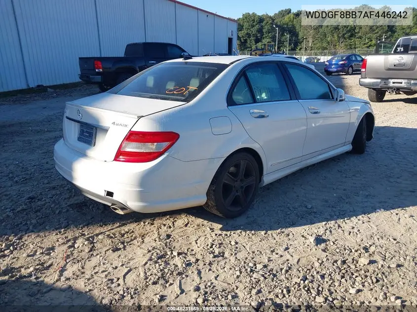 2010 MERCEDES C-KLASSE VIN WDDGF8BB7AF446242 — фото 4