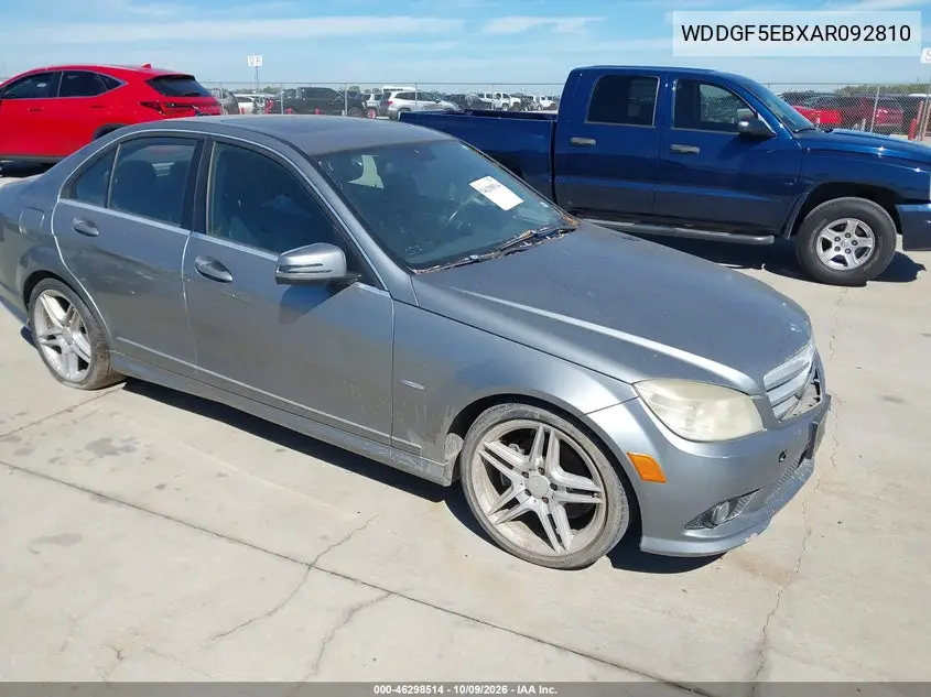 MERCEDES C-KLASSE 2010, VIN WDDGF5EBXAR092810