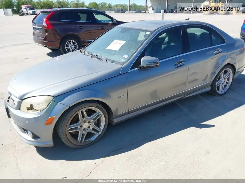 2010 MERCEDES C-KLASSE VIN WDDGF5EBXAR092810 — фото 2