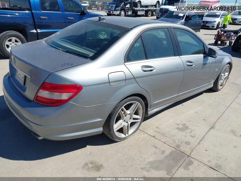 2010 MERCEDES C-KLASSE VIN WDDGF5EBXAR092810 — фото 4