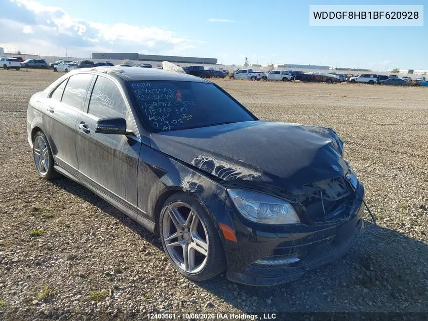 MERCEDES C-KLASSE 2011, VIN WDDGF8HB1BF620928