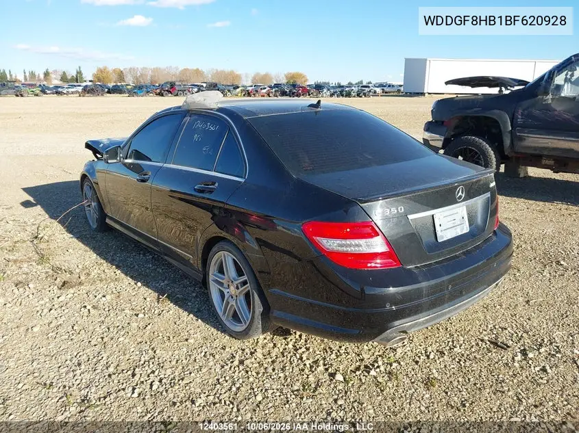 2011 MERCEDES C-KLASSE VIN WDDGF8HB1BF620928 — фото 3