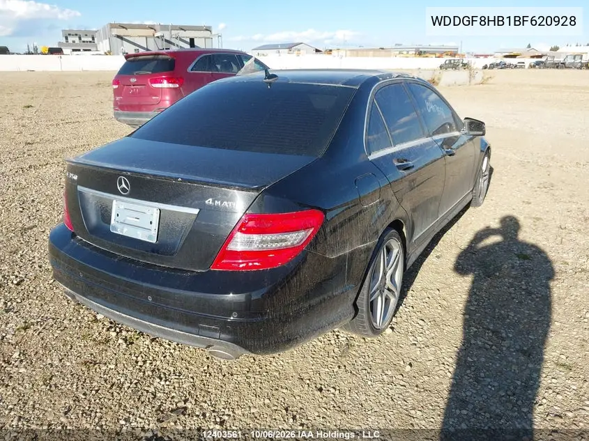 2011 MERCEDES C-KLASSE VIN WDDGF8HB1BF620928 — фото 4