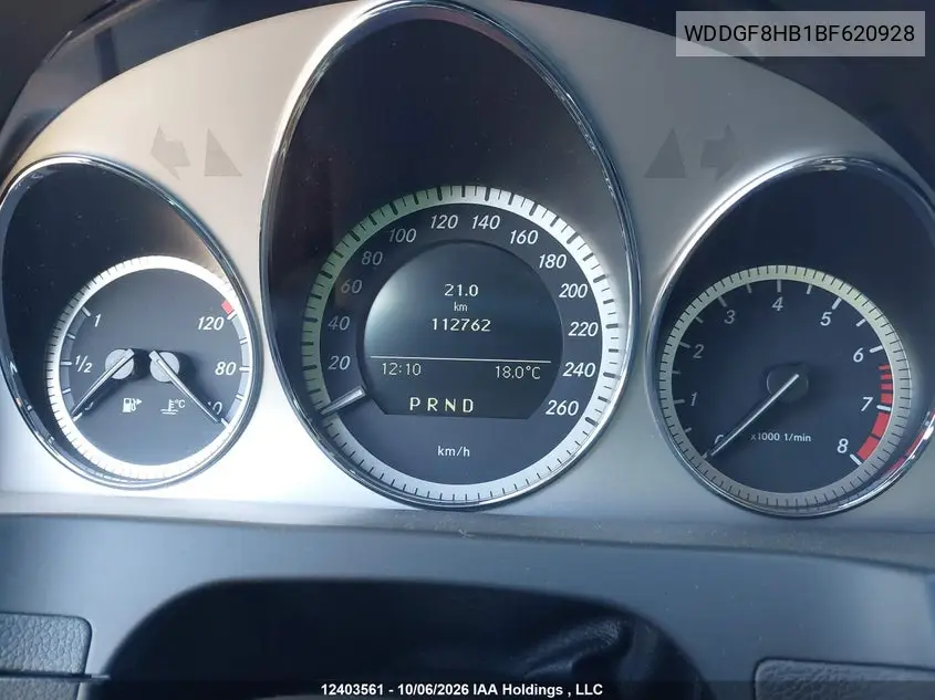 2011 MERCEDES C-KLASSE VIN WDDGF8HB1BF620928 — фото 7
