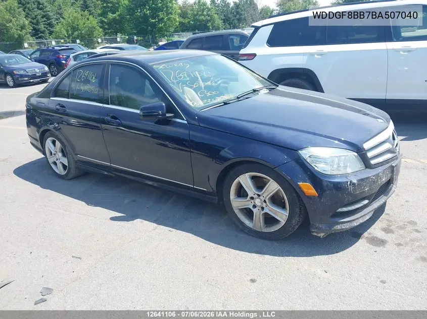 MERCEDES C-KLASSE 2011, VIN WDDGF8BB7BA507040