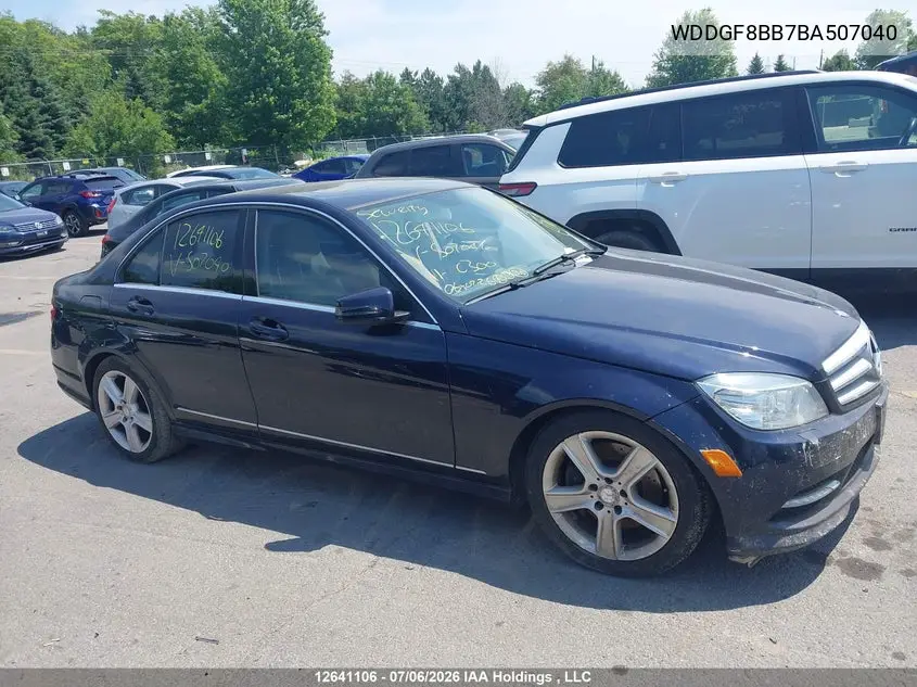 2011 MERCEDES C-KLASSE VIN WDDGF8BB7BA507040 — фото 12