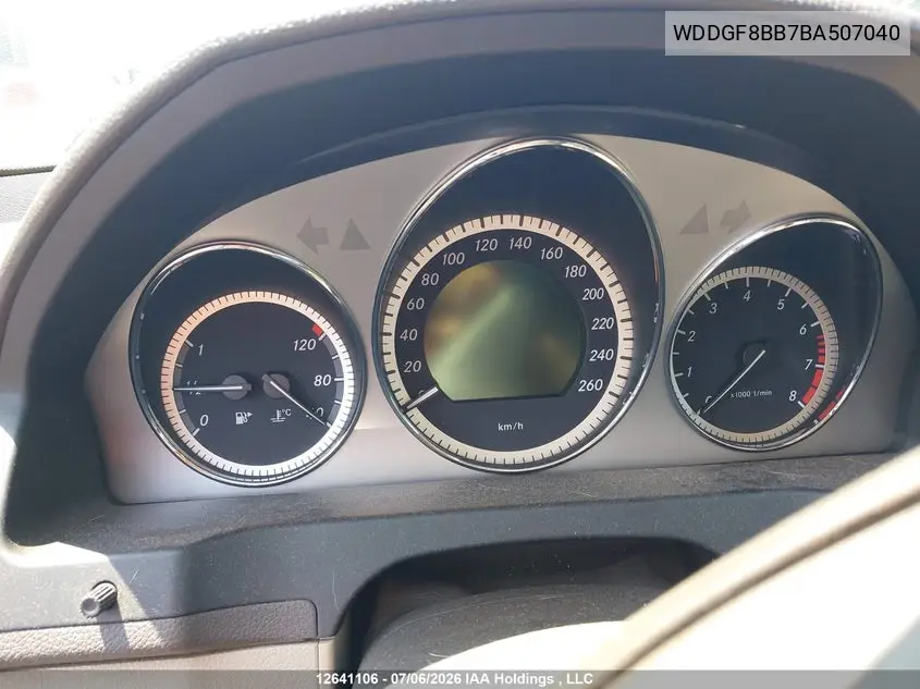 2011 MERCEDES C-KLASSE VIN WDDGF8BB7BA507040 — фото 14