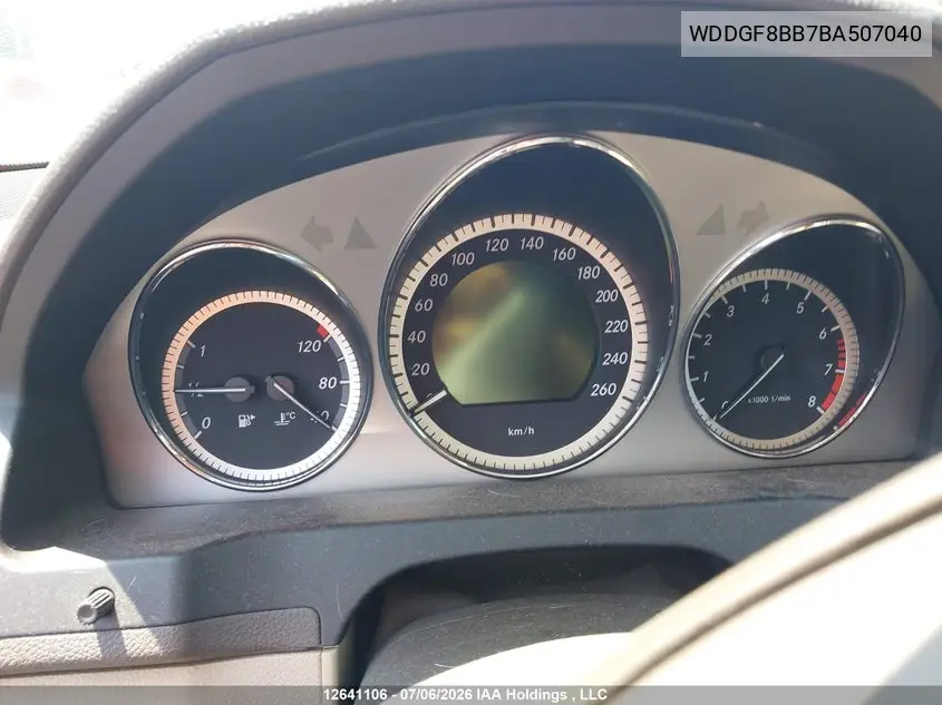 2011 MERCEDES C-KLASSE VIN WDDGF8BB7BA507040 — фото 7