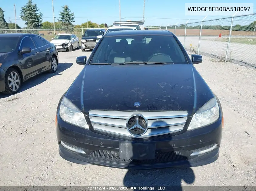 2011 MERCEDES C-KLASSE VIN WDDGF8FB0BA518097 — фото 12