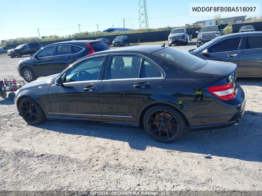 2011 MERCEDES C-KLASSE VIN WDDGF8FB0BA518097 — фото 14
