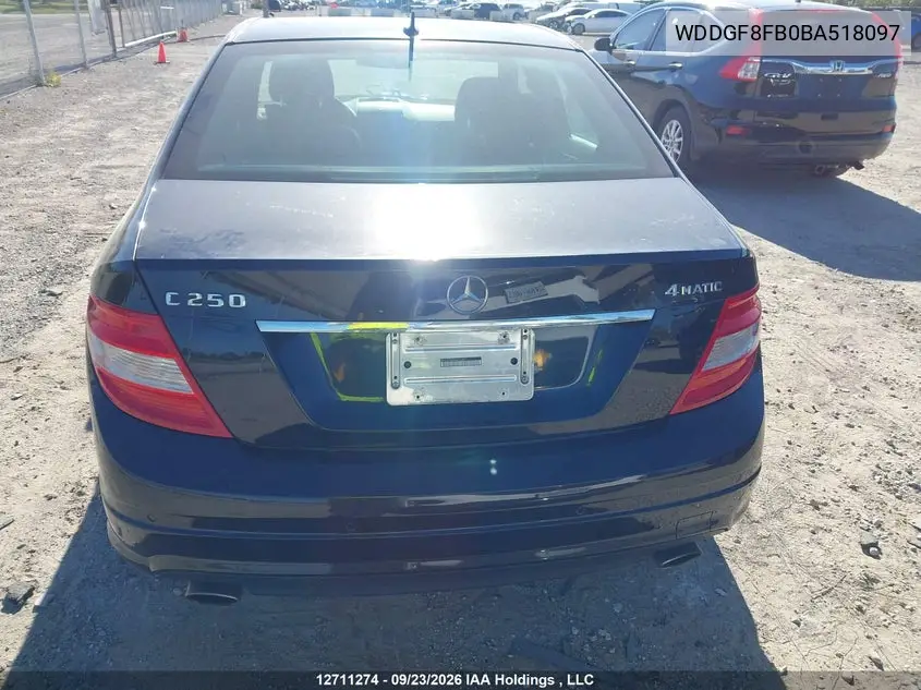 2011 MERCEDES C-KLASSE VIN WDDGF8FB0BA518097 — фото 16