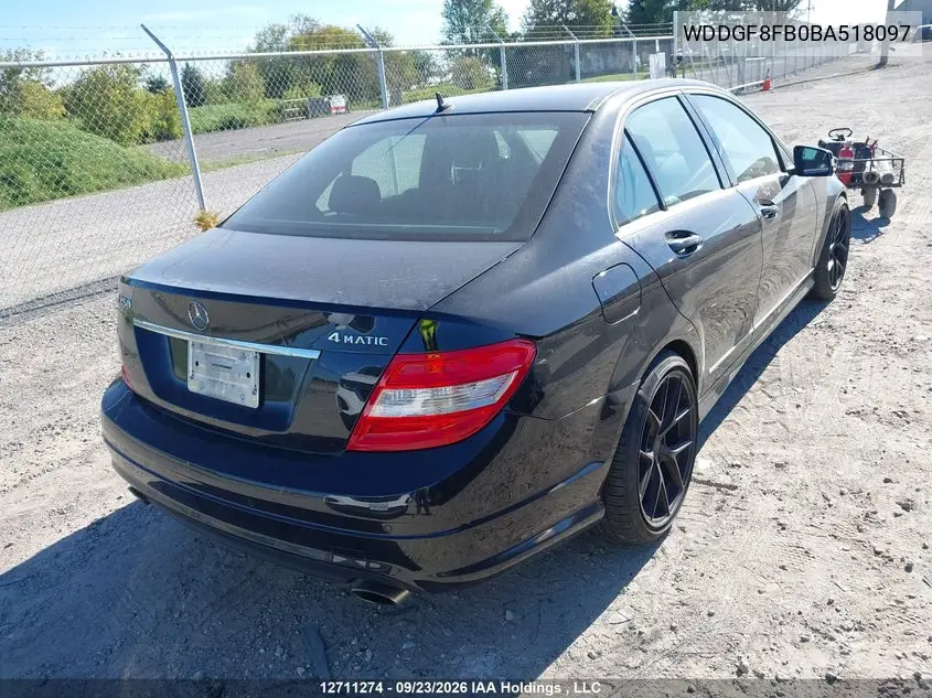 2011 MERCEDES C-KLASSE VIN WDDGF8FB0BA518097 — фото 4