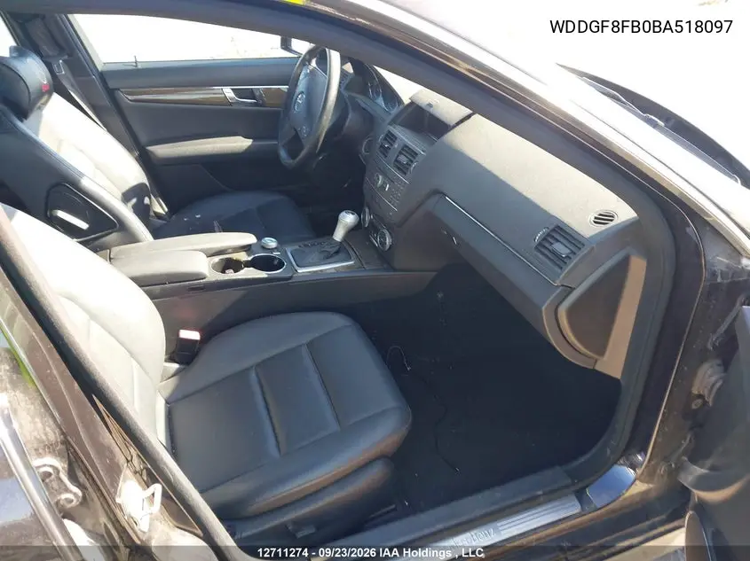 2011 MERCEDES C-KLASSE VIN WDDGF8FB0BA518097 — фото 5