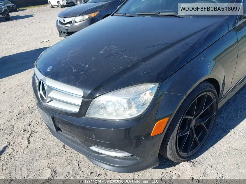2011 MERCEDES C-KLASSE VIN WDDGF8FB0BA518097 — фото 6