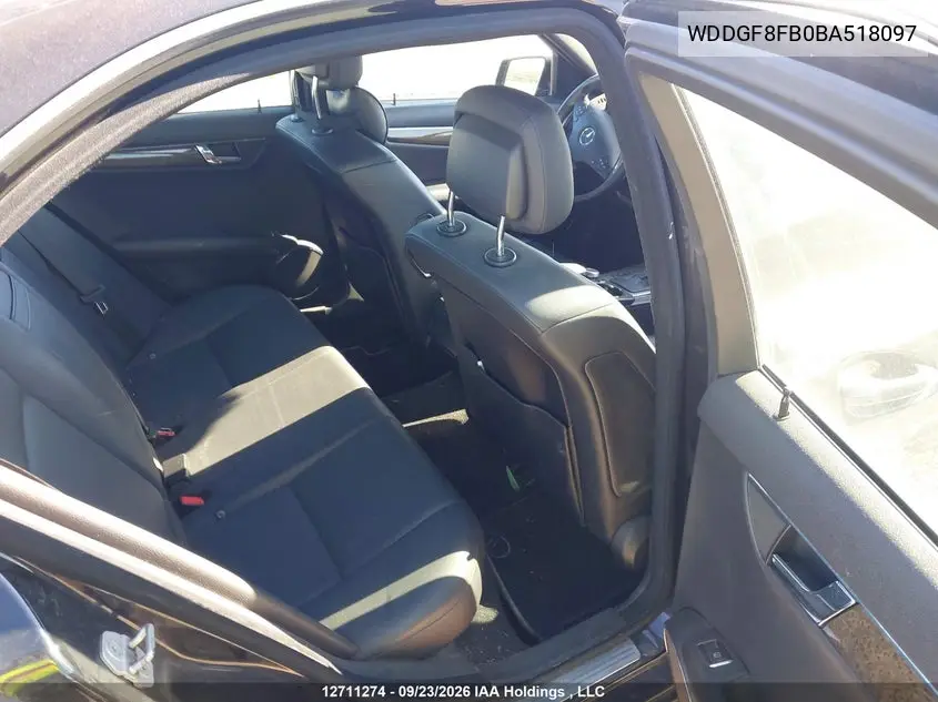 2011 MERCEDES C-KLASSE VIN WDDGF8FB0BA518097 — фото 8