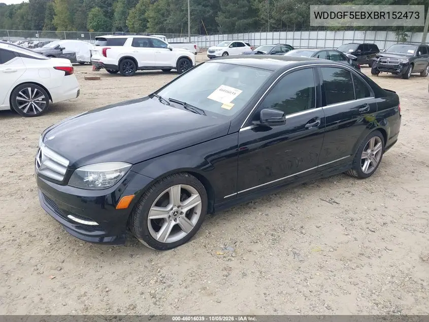 2011 MERCEDES C-KLASSE VIN WDDGF5EBXBR152473 — фото 2