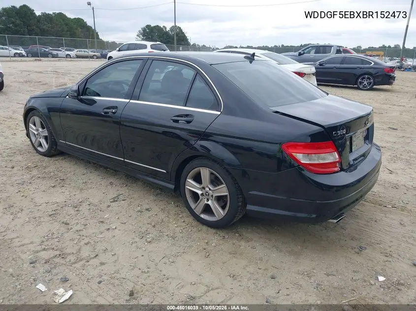 2011 MERCEDES C-KLASSE VIN WDDGF5EBXBR152473 — фото 3