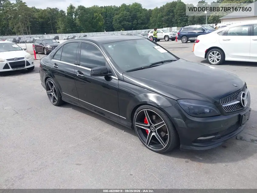 MERCEDES C-KLASSE 2011, VIN WDDGF8BB7BR167860