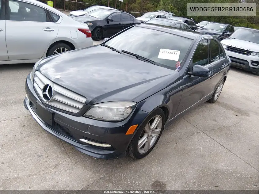 2011 MERCEDES C-KLASSE VIN WDDGF5EB2BR180686 — фото 2