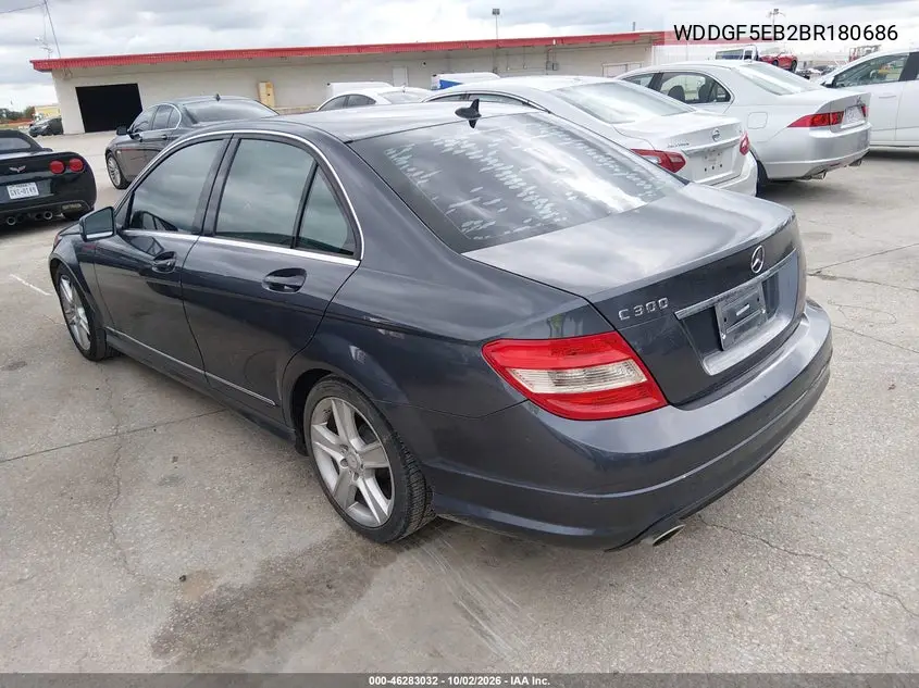 2011 MERCEDES C-KLASSE VIN WDDGF5EB2BR180686 — фото 3