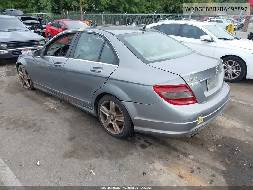 2011 MERCEDES C-KLASSE VIN WDDGF8BB7BA495892 — фото 3