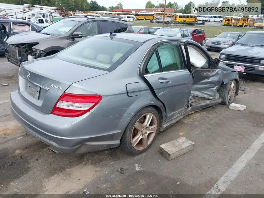 2011 MERCEDES C-KLASSE VIN WDDGF8BB7BA495892 — фото 4
