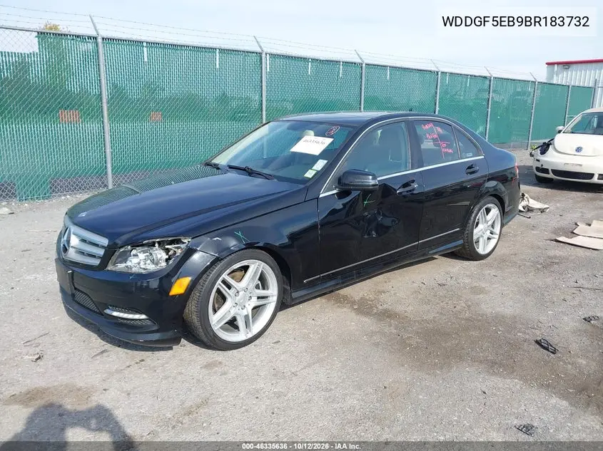 2011 MERCEDES C-KLASSE VIN WDDGF5EB9BR183732 — фото 2