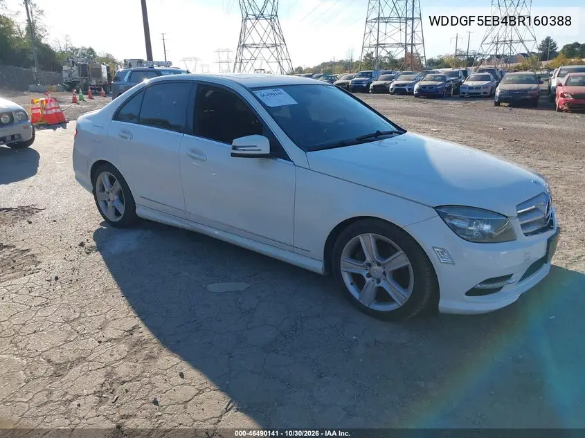 MERCEDES C-KLASSE 2011, VIN WDDGF5EB4BR160388