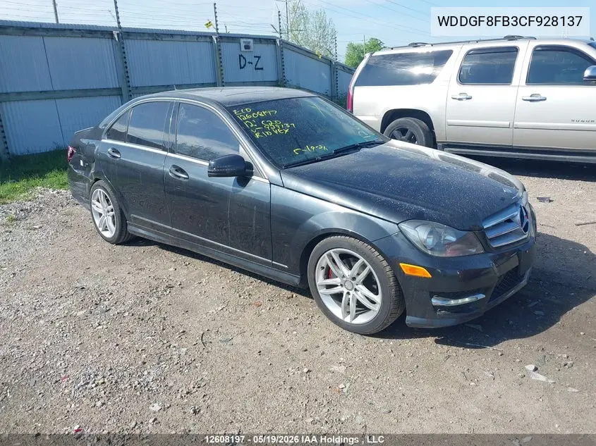 MERCEDES C-KLASSE 2012, VIN WDDGF8FB3CF928137