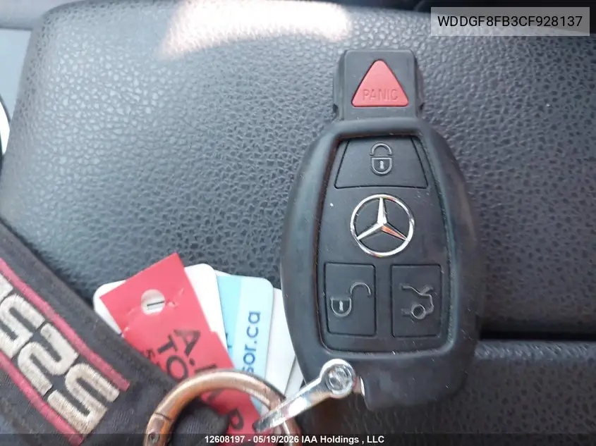 2012 MERCEDES C-KLASSE VIN WDDGF8FB3CF928137 — фото 10