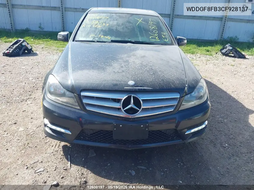 2012 MERCEDES C-KLASSE VIN WDDGF8FB3CF928137 — фото 11