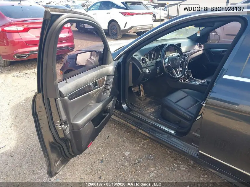 2012 MERCEDES C-KLASSE VIN WDDGF8FB3CF928137 — фото 17