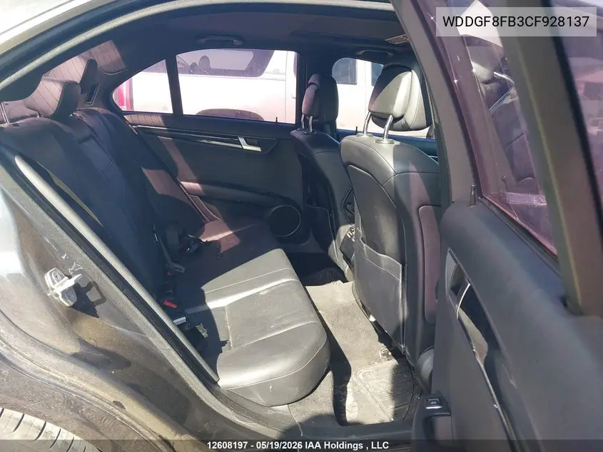 2012 MERCEDES C-KLASSE VIN WDDGF8FB3CF928137 — фото 8