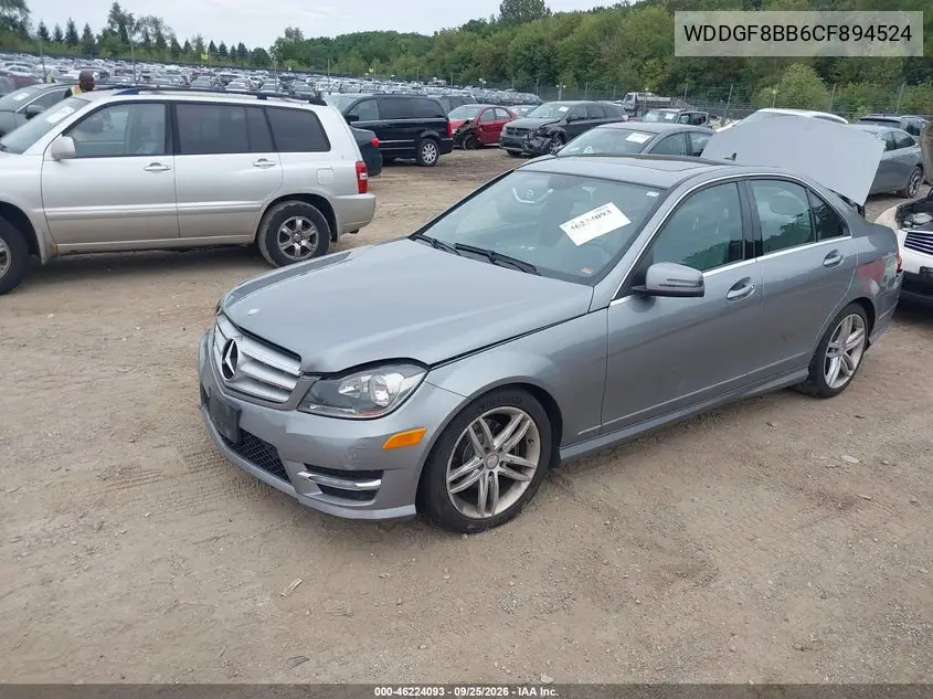 2012 MERCEDES C-KLASSE VIN WDDGF8BB6CF894524 — фото 2