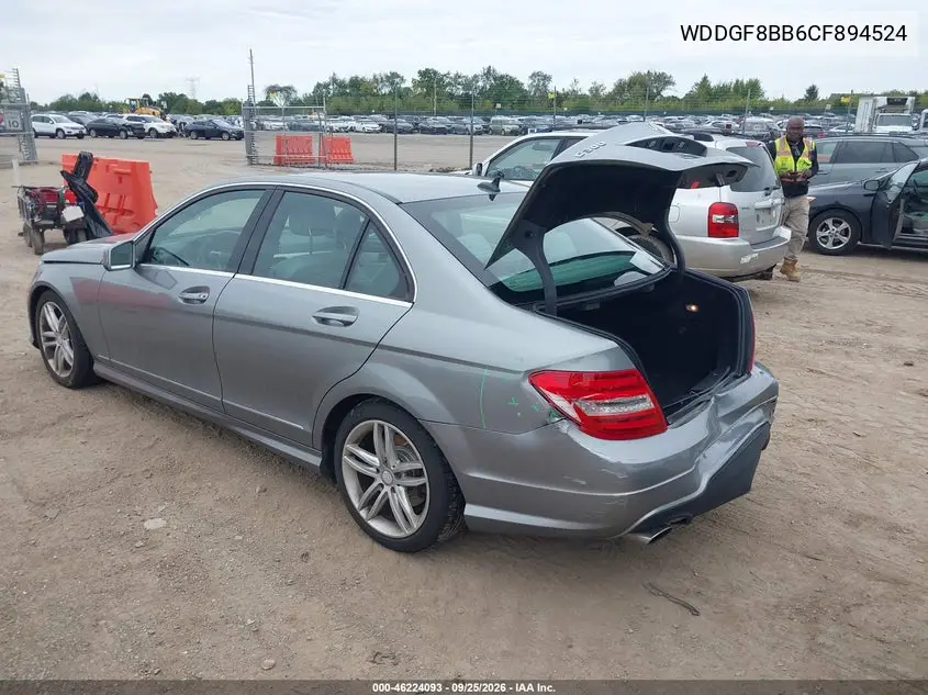 2012 MERCEDES C-KLASSE VIN WDDGF8BB6CF894524 — фото 3