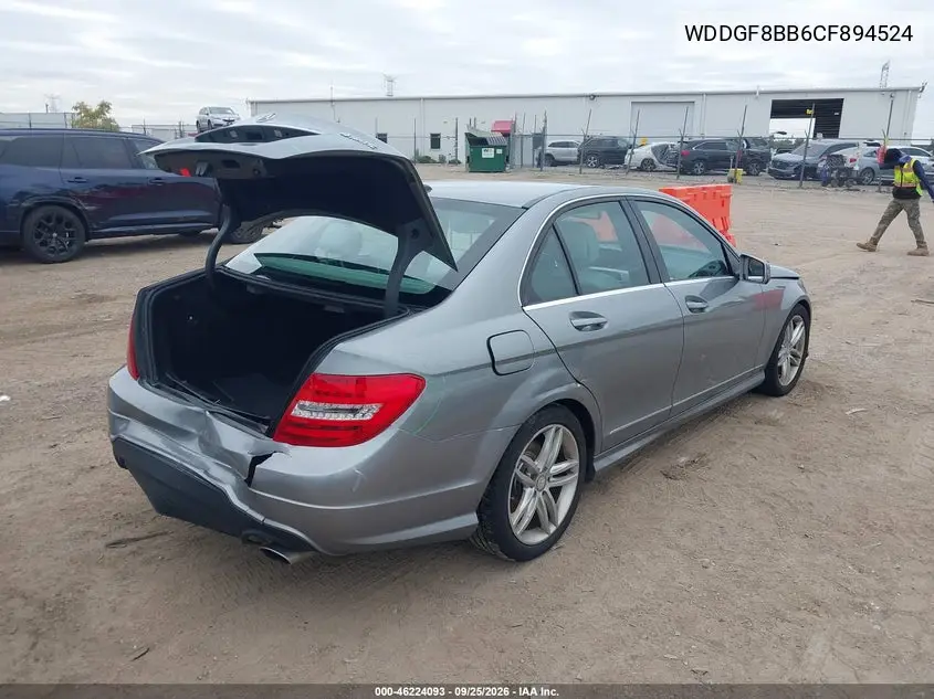 2012 MERCEDES C-KLASSE VIN WDDGF8BB6CF894524 — фото 4