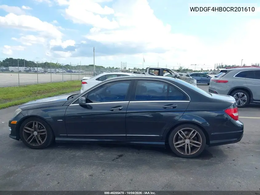 2012 MERCEDES C-KLASSE VIN WDDGF4HB0CR201610 — фото 14