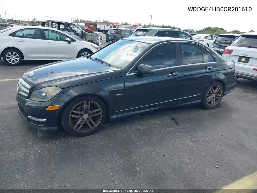 2012 MERCEDES C-KLASSE VIN WDDGF4HB0CR201610 — фото 2