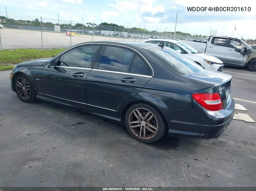 2012 MERCEDES C-KLASSE VIN WDDGF4HB0CR201610 — фото 3