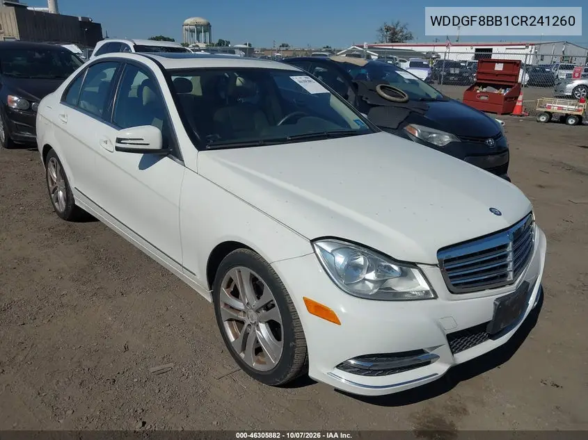 MERCEDES C-KLASSE 2012, VIN WDDGF8BB1CR241260