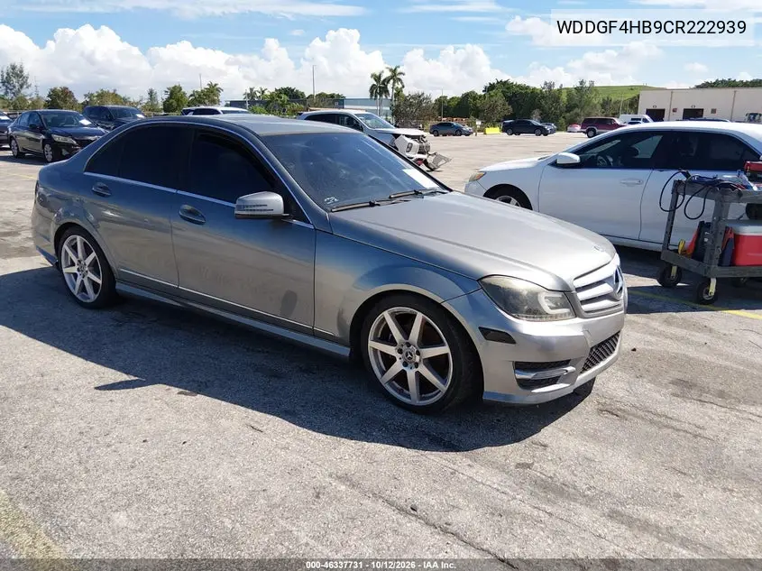MERCEDES C-KLASSE 2012, VIN WDDGF4HB9CR222939