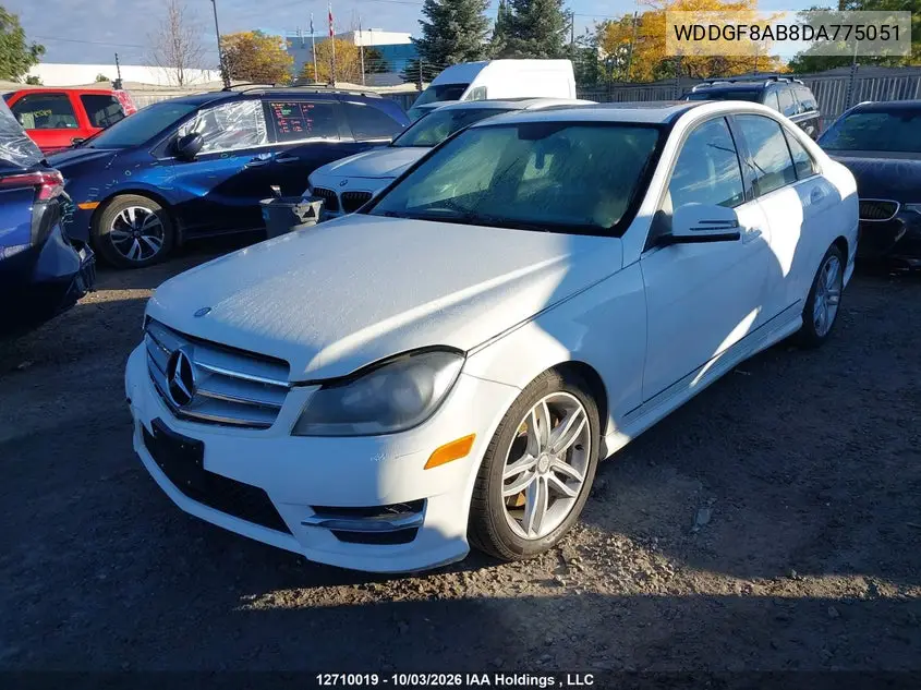 2013 MERCEDES C-KLASSE VIN WDDGF8AB8DA775051 — фото 2