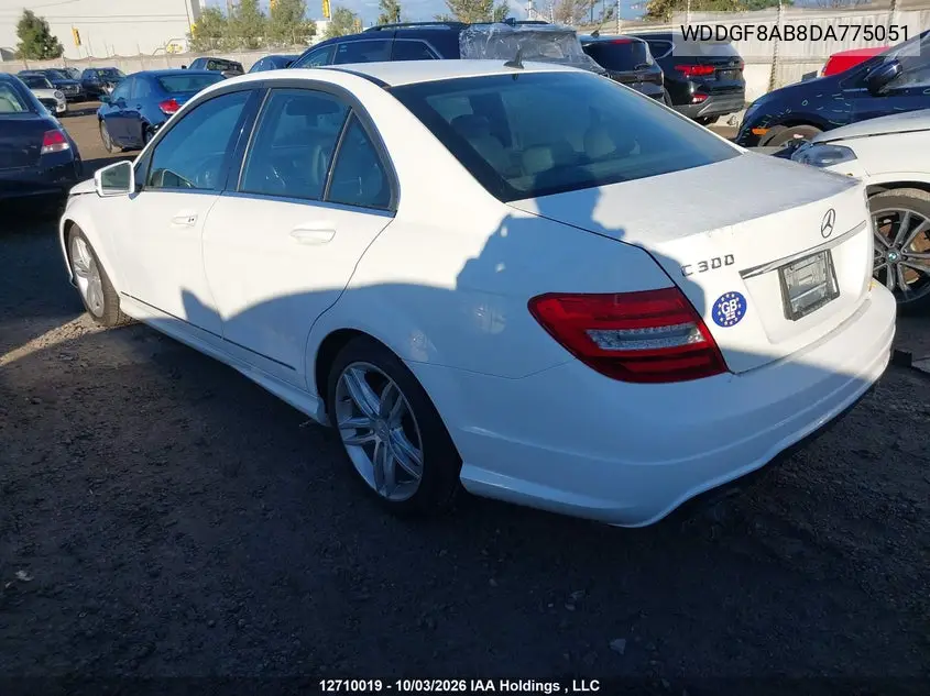 2013 MERCEDES C-KLASSE VIN WDDGF8AB8DA775051 — фото 3