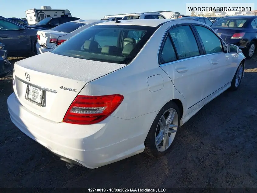 2013 MERCEDES C-KLASSE VIN WDDGF8AB8DA775051 — фото 4