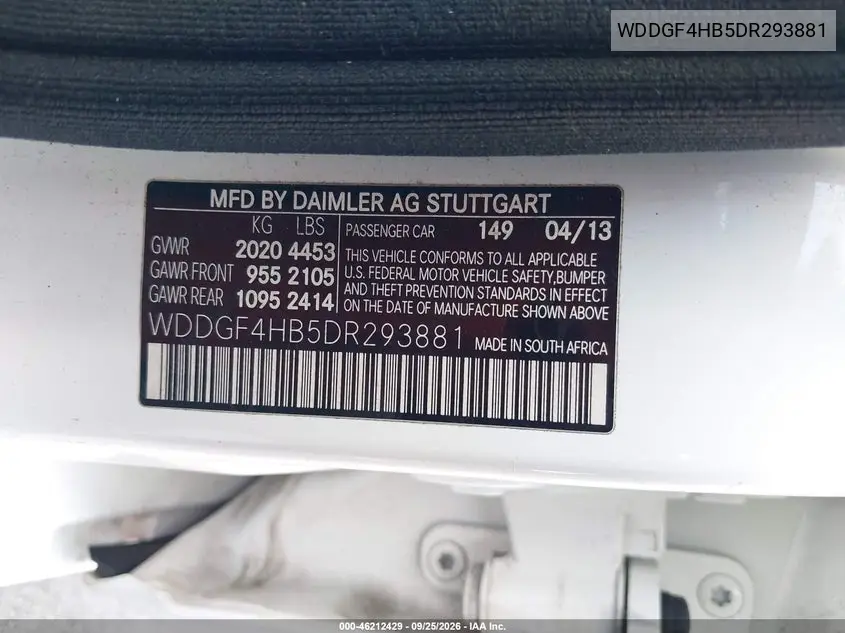 2013 MERCEDES C-KLASSE VIN WDDGF4HB5DR293881 — фото 9