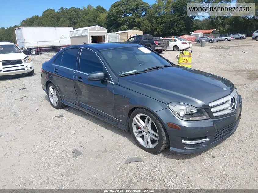 MERCEDES C-KLASSE 2013, VIN WDDGF8AB0DR243701